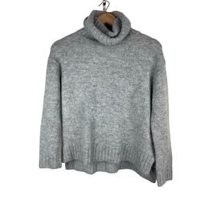 Lulus JT56-04 Women's‎ XS Gray Fuzzy Turtleneck Pullover Sweater *